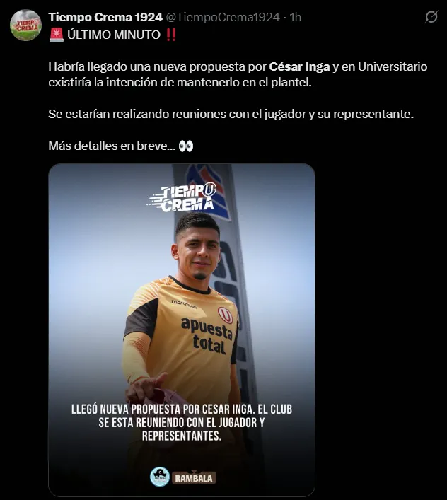 Fuente: @TiempoCrema1924