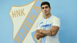 Alfonso Barco con camiseta de NK Rijeka.