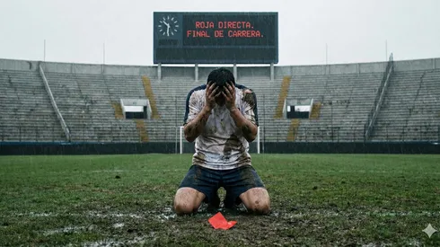 Jugador mirando al piso.

