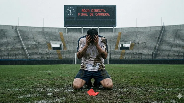 Jugador mirando al piso.