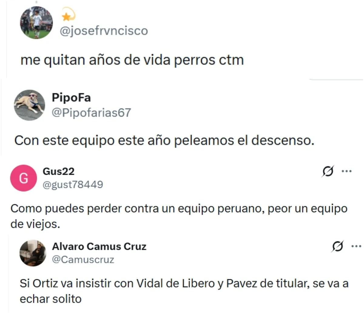 Las reacciones de los hinchas de Colo Colo tras derrota ante Alianza Lima. (Foto: X)