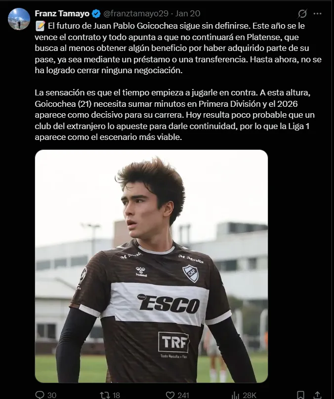 Fuente: @franztamayo29