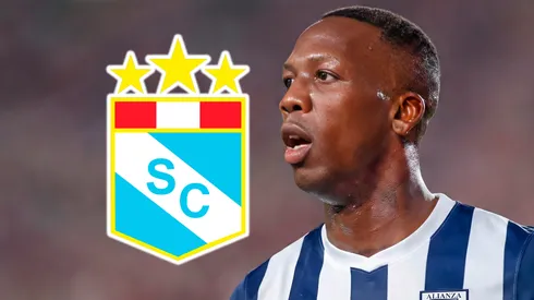 Luis Advíncula y el escudo de Sporting Cristal.