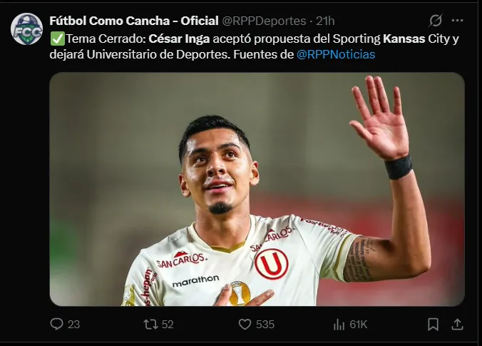 Fuente: @RPPDeportes