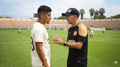 Javier Rabanal hablando con César Inga.