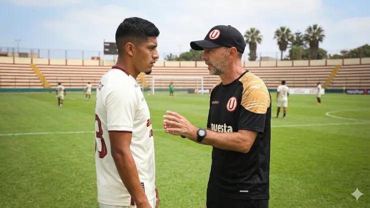 Javier Rabanal hablando con César Inga.