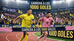 Cristiano Ronaldo corriendo con Lionel Messi.