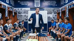 Pablo Guede en el camerino de Alianza Lima.