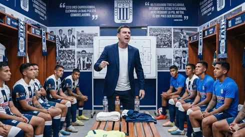 Pablo Guede en el camerino de Alianza Lima.