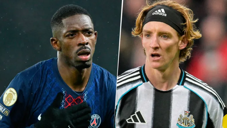 Ousmane Dembélé y Anthony Gordon, figuras de PSG y Newcastle, respectivamente.