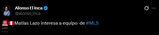 Interés de la MLS por Lazo (Foto: X).
