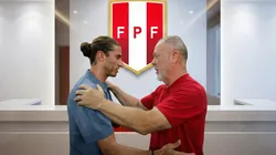 Mano Menezes, en un encuentro con Filipe Luis, mientras se aguarda su llegada como DT de Perú.