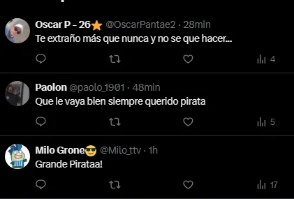 Comentario de hinchas (Foto: X).