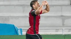 Cristian Bordacahar celebrando en Melgar.