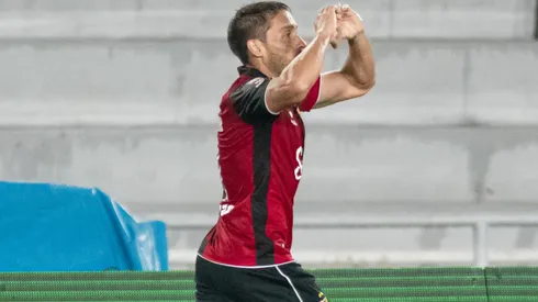 Cristian Bordacahar celebrando en Melgar.