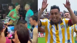 Christian Cueva festejando y cantando.