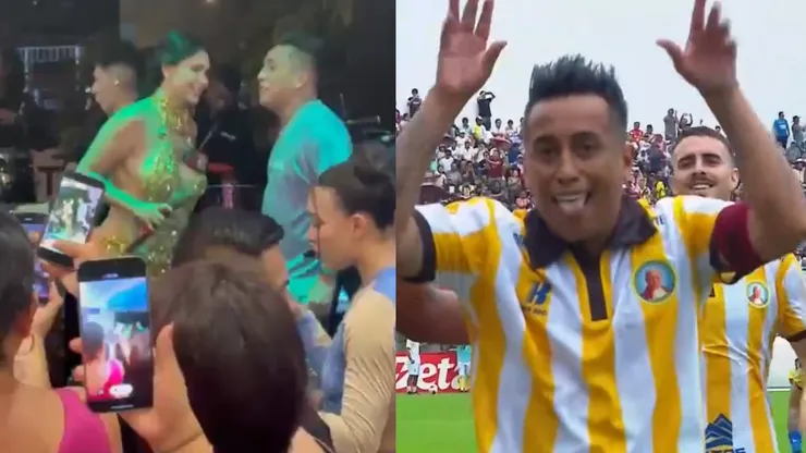 Christian Cueva festejando y cantando.