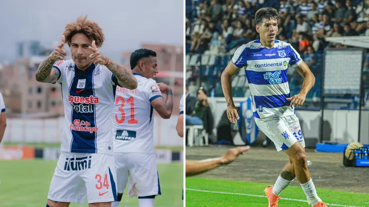 Paolo Guerrero y un jugador de 2 de Mayo.