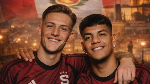 Oliver Sonne y Joao Grimaldo con camiseta de Sparta Braga.