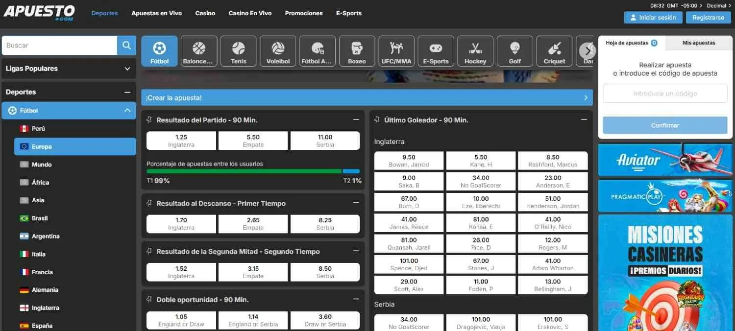 cuotas y tipos de apuestas en apuesto.com