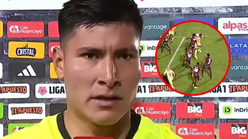 Diego Romero, arquero de Universitario, cuestionó el penal cobrado por Kevin Ortega.
