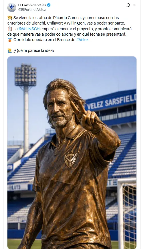 Gareca tendrá su estatua en Vélez (Foto: X)