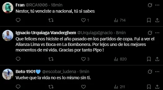 Hinchas agradecen a Néstor Gorosito (Foto: X).