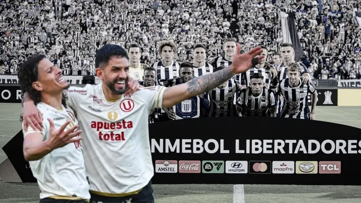 Williams Riveros, Matías Di Benedetto y jugadores de Alianza Lima.