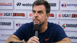 Pablo Guede, en conferencia de prensa, tras el empate ante Alianza Atlético.