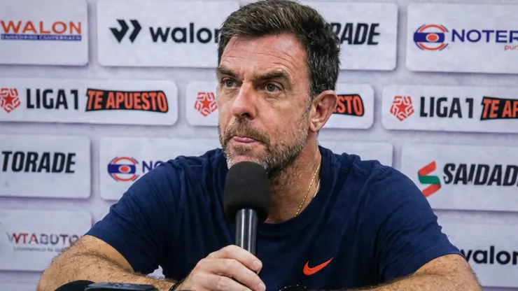 Pablo Guede, en conferencia de prensa, tras el empate ante Alianza Atlético.