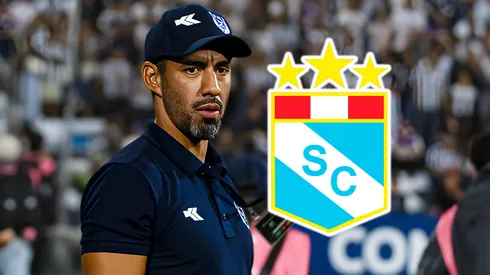 Eduardo Ledesma, entrenador de 2 de Mayo y el escudo de Sporting Cristal.
