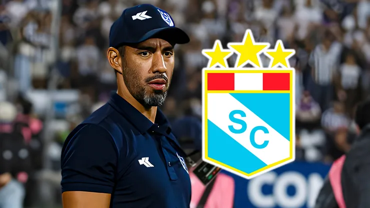 Eduardo Ledesma, entrenador de 2 de Mayo y el escudo de Sporting Cristal.