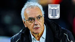 Jorge Fossati y el escudo de Alianza Lima.