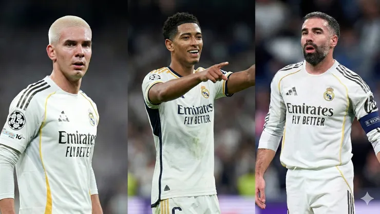 Franco Mastantuono, Jude Bellingham y Dani Carvajal, ausentes en el once ante Benfica.