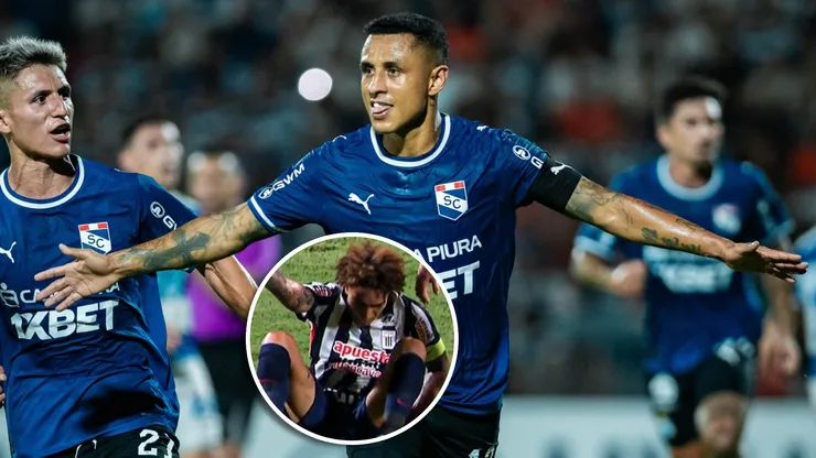 Yoshimar Yotún celebrando y Paolo Guerrero.