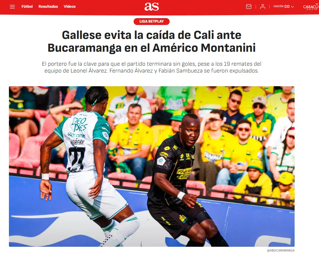 Fuente: Diario 'AS' de Colombia.