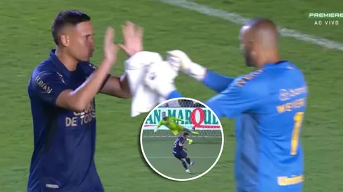 Erick Noriega celebrando.