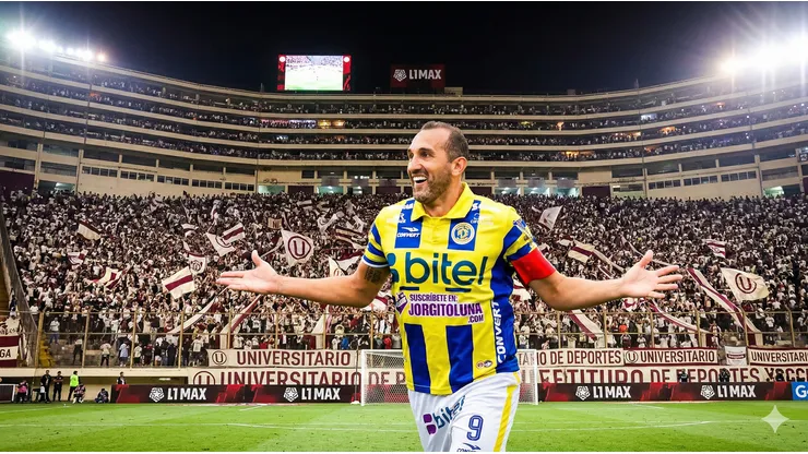 Hernán Barcos con camiseta de FC Cajamarca.