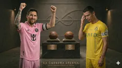 Messi festeja por su doblete, mientras que CR7 no pudo convertir este fin de semana.