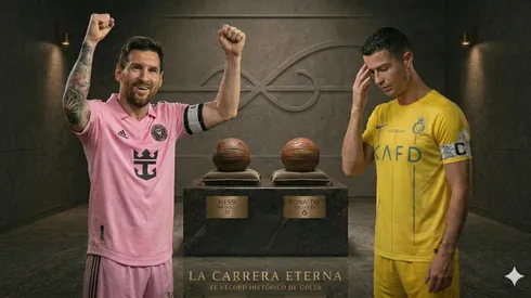 Messi festeja por su doblete, mientras que CR7 no pudo convertir este fin de semana.