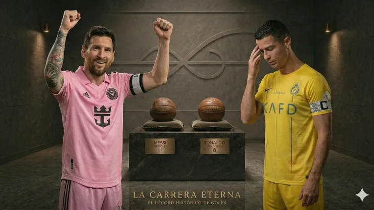 Messi festeja por su doblete, mientras que CR7 no pudo convertir este fin de semana.