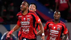 Medellín festejando un gol ante Juventud por la Libertadores.