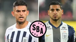 Carlos Zambrano y Miguel Trauco con el escudo de Sport Boys.