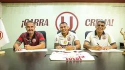 Bryan Reyna firmó su contrato con Universitario, en compañía del administrador Franco Velazco y el director deportivo Álvaro Barco.