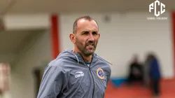 Hernán Barcos, durante el último partido ante Comerciantes Unidos.