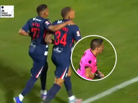 Paolo Guerrero anotó un golazo ante Garcilaso, pero por polémica decisión lo anularon