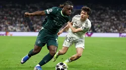 Jérémy Doku, jugador del Manchester City, en el partido de ida ante Real Madrid.