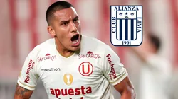 Alex Valera festejando un gol con Universitario.