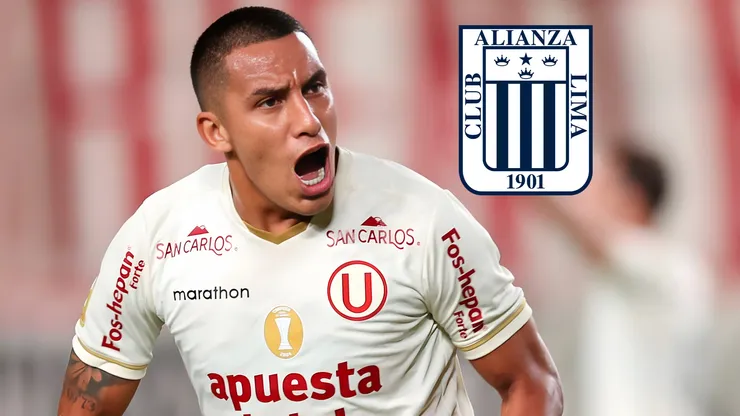 Alex Valera festejando un gol con Universitario.