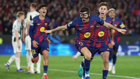 Jugadores de FC Barcelona celebrando ante Newcastle.